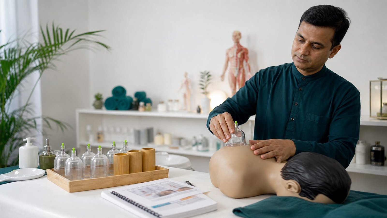 Holistic Cupping Academy learners in a professional training environment